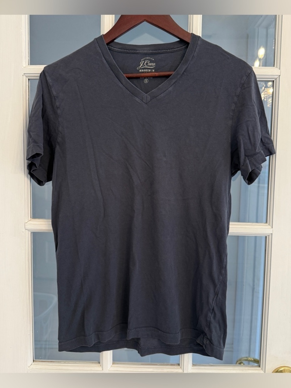 J. CREW Men’s Navy Blue Broken-In Short Sleeve V-Neck T-Shirt Size S